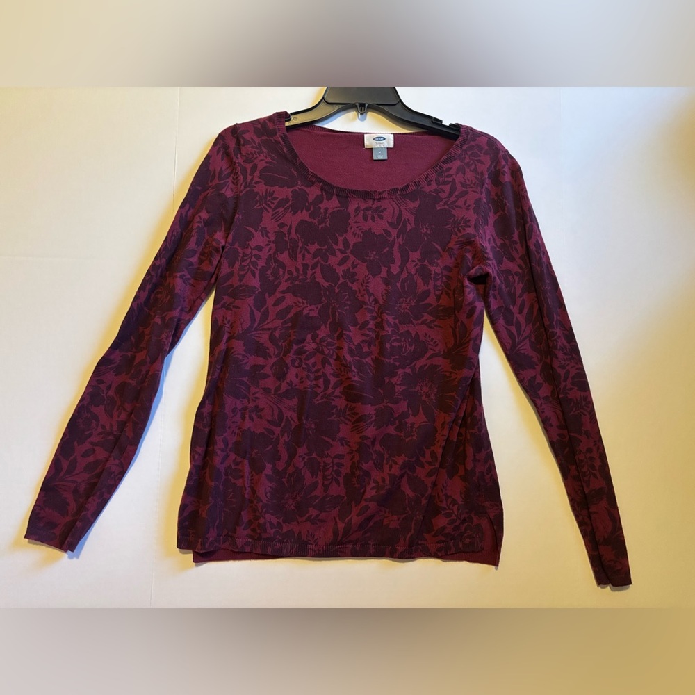 Old Navy Burgundy Floral Women's Sweater